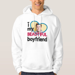 Veste À Capuche J'aime mon beau petit ami photo personnalisée