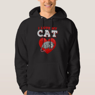 Veste À Capuche J'Aime Mon Chat Possum Funny Mignonne Opossum Love