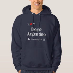 Veste À Capuche J'aime mon Dogo Argentino (le chien masculin)