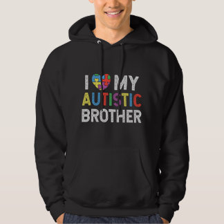 Veste À Capuche J'aime mon frère autiste, cœur de sensibilisation