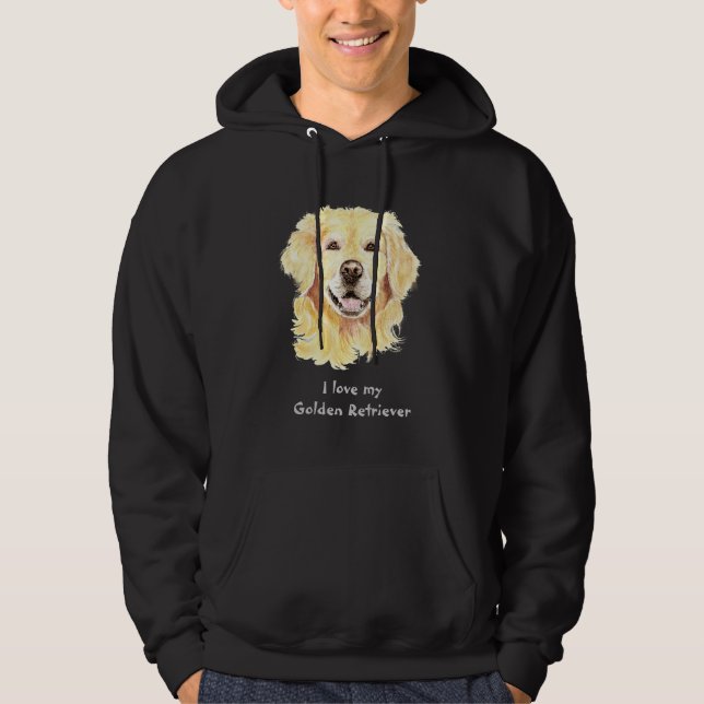 Veste À Capuche J'aime mon Golden Retriever, chien, animal de comp (Devant)