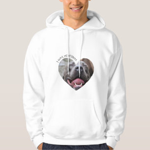 Veste À Capuche J'aime mon pitbull chien photo personnalisée