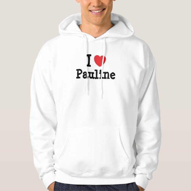 Veste À Capuche J'aime Pauline coeur T-Shirt (Devant)