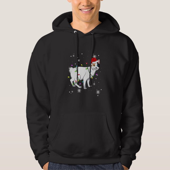 Veste À Capuche Japanese Bobtail Cat Christmas Lights Christmas Ca (Devant)