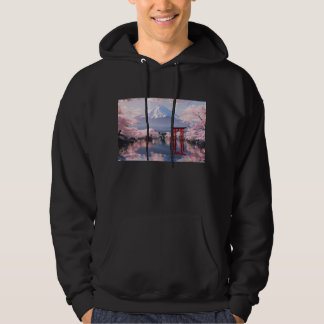 Veste À Capuche Japanese Cherry Blossom & Mount Fuji Youth Hoodie,
