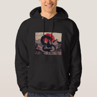 Veste À Capuche Japanese Dragon & Samurai Zen Art