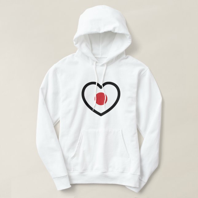 Veste À Capuche Japon | Coeur du drapeau japonais (Design devant)