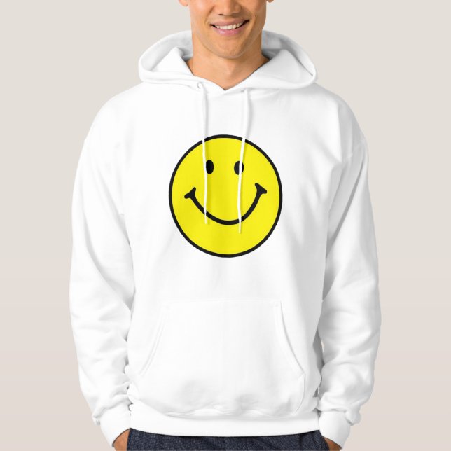 Veste À Capuche Jaune brillant et joyeux visage souriant (Devant)