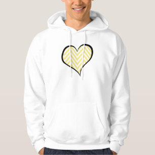 Veste À Capuche Jaune Zigzag, Jaune Chevron, Zigzag, Coeurs