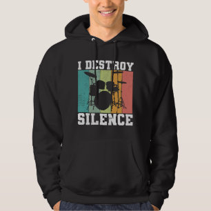 Veste À Capuche Je détruis le silence batteur vintage en détresse