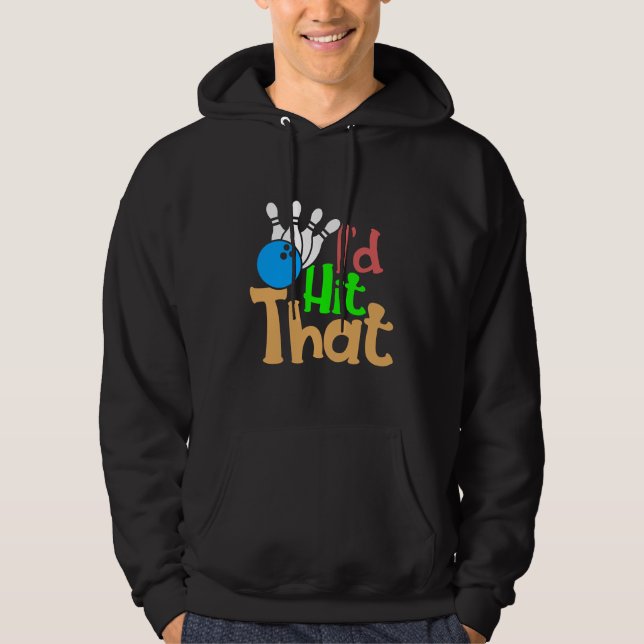 Veste À Capuche Je frapperais ce bowling drôle tendance (Devant)