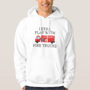 Veste À Capuche Je joue toujours avec les camions de pompiers