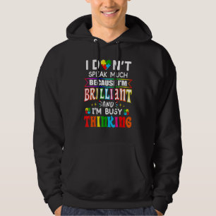 Veste À Capuche Je Ne Parle Pas Beaucoup De Brillant Autisme Autis