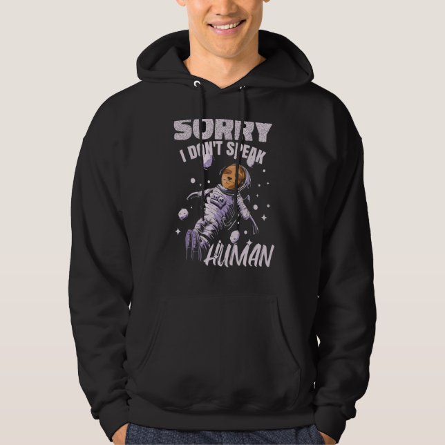 Veste À Capuche Je ne parle pas Espace Humain Alien Spaceman Astro (Devant)