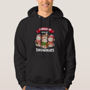Veste À Capuche Je Passe Avec Mes Neiges Trois Snowman Christmas P