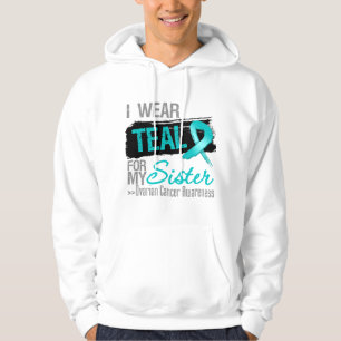Veste À Capuche Je porte le ruban turquoise pour mon Cancer