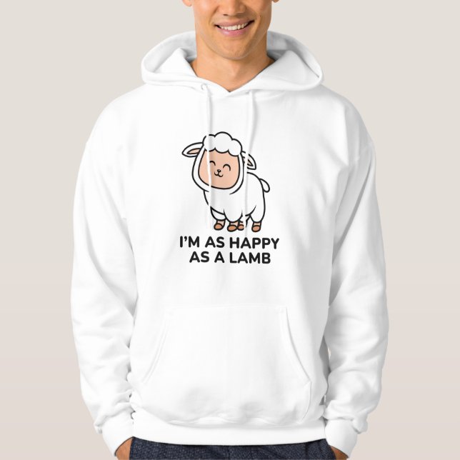 Veste À Capuche Je suis aussi heureux qu'un agneau (Devant)