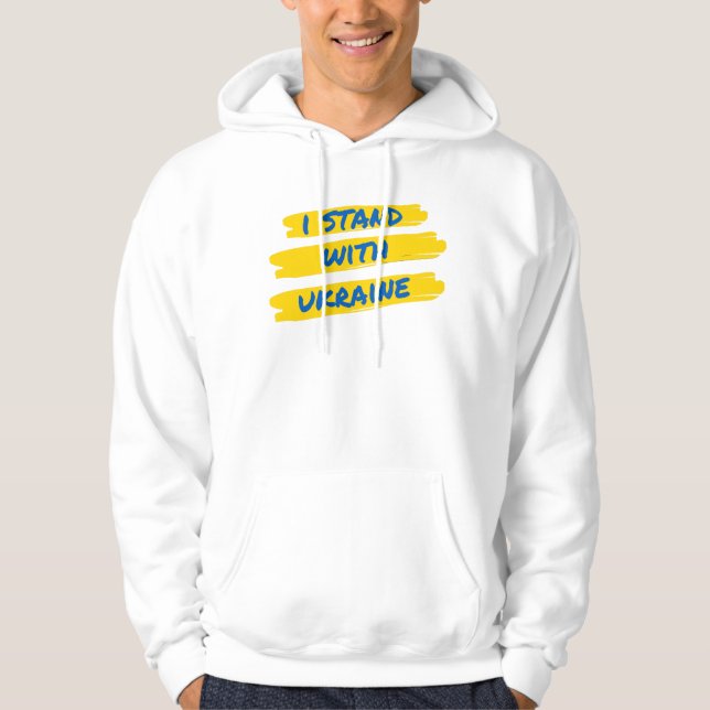 Veste À Capuche Je Suis Avec L'Ukraine, L'Ukraine Drapeau Couleurs (Devant)
