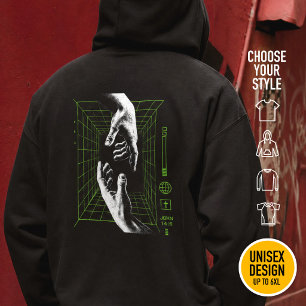 Veste À Capuche Je suis le Chemin Jean 14:6 Grille Christian Cyber