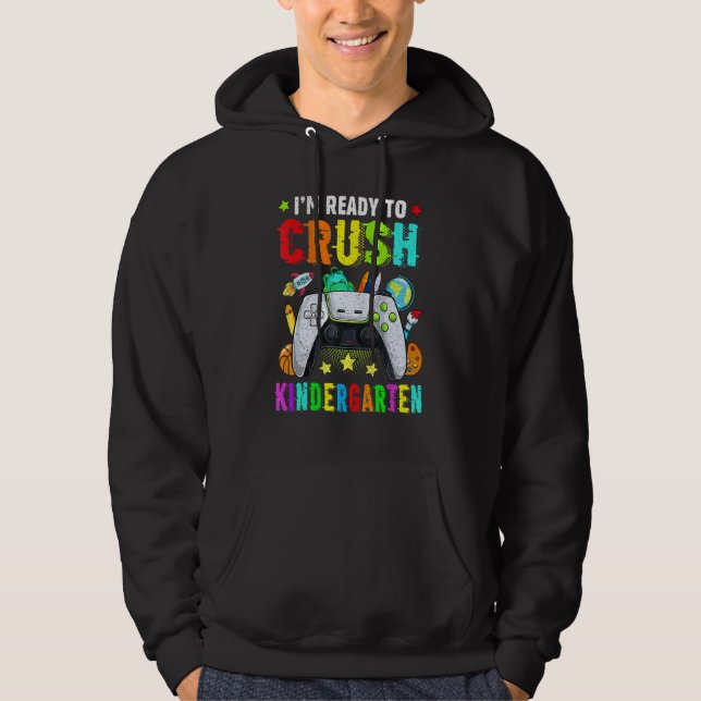 Veste À Capuche Je suis prêt à écraser la maternelle à l'école (Devant)