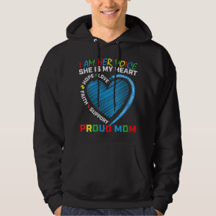 Veste À Capuche Je suis sa voix elle est mon coeur Sensibilisation