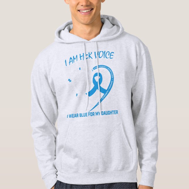 Veste À Capuche Je suis sa voix elle est mon coeur Sensibilisation (Devant)