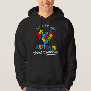 Veste À Capuche Je suis une fière autisme grand grand grand-mère -