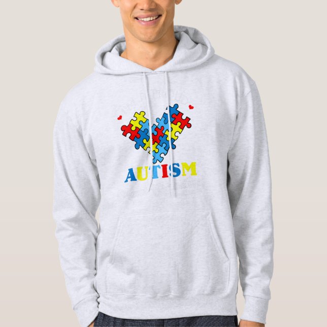 Veste À Capuche Je suis une fière autisme grand grand grand-mère - (Devant)