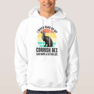 Veste À Capuche Je Travaille Dur Pour Que Mon Cornish Rex Ait Une