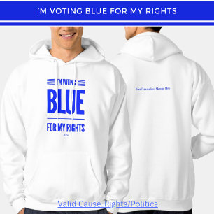 Veste À Capuche Je vote le démocrate bleu