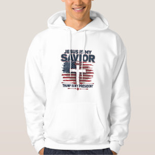 Veste À Capuche Jésus est mon sauveur Trump est mon président drôl