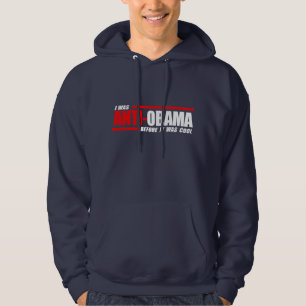 Veste À Capuche J'étais Anti-Obama avant que c'ait été blanc frais