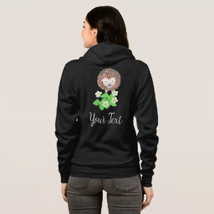 Veste À Capuche Jeune Hérisson & Fleurs de fraises Personnalisé