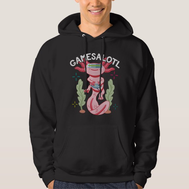Veste À Capuche Jeux Axolotl Gamesalotl Kawaii (Devant)