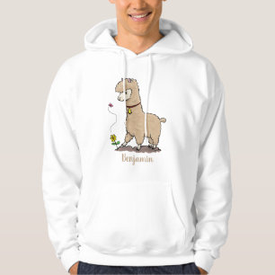 Veste À Capuche Joli alpaga joyeux avec dessin animé de papillon