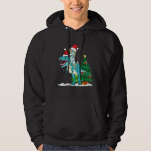 Veste À Capuche Joli Père Noël Licorne Chevauchant Trex Dino Noël 