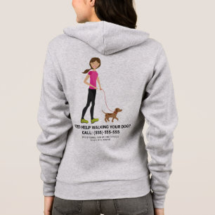 Veste À Capuche Jolie Fille Et Chien Brun - Services de Promenade