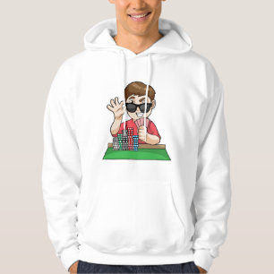 Veste À Capuche Joueur de poker au Poker avec lunettes de soleil