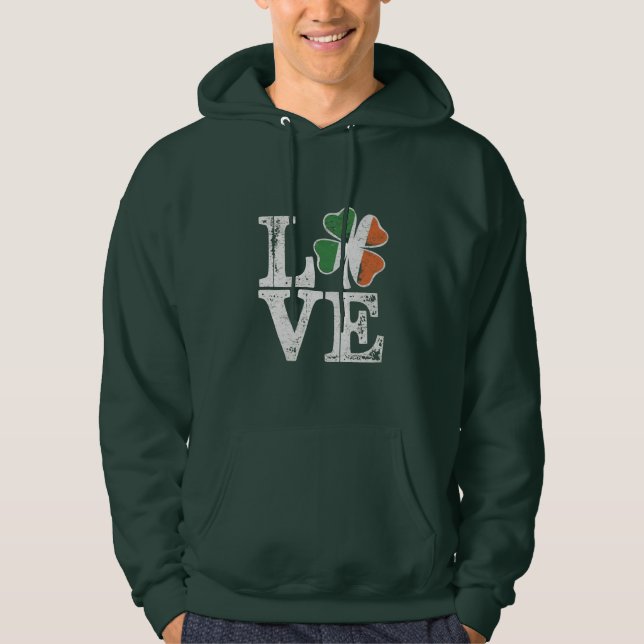 Veste À Capuche Jour de la Saint Patrick Love Lucky Shamrock irlan (Devant)