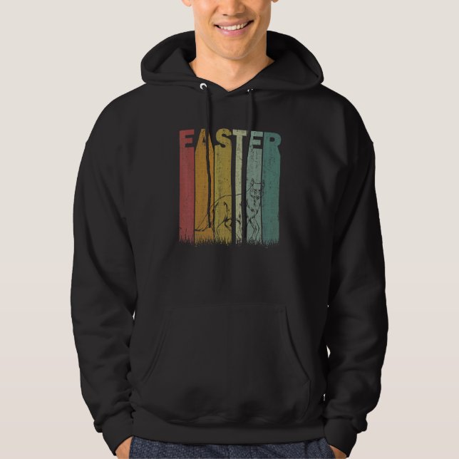 Veste À Capuche Jour de Pâques Coyote Retro Graphisme amusant Cost (Devant)