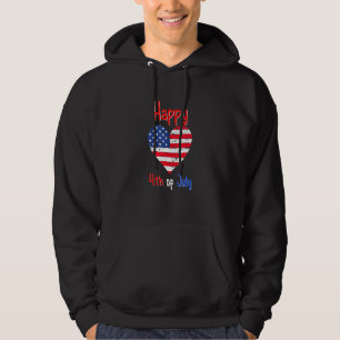 Veste À Capuche Joyeux 4 juillet American Flag Heart
