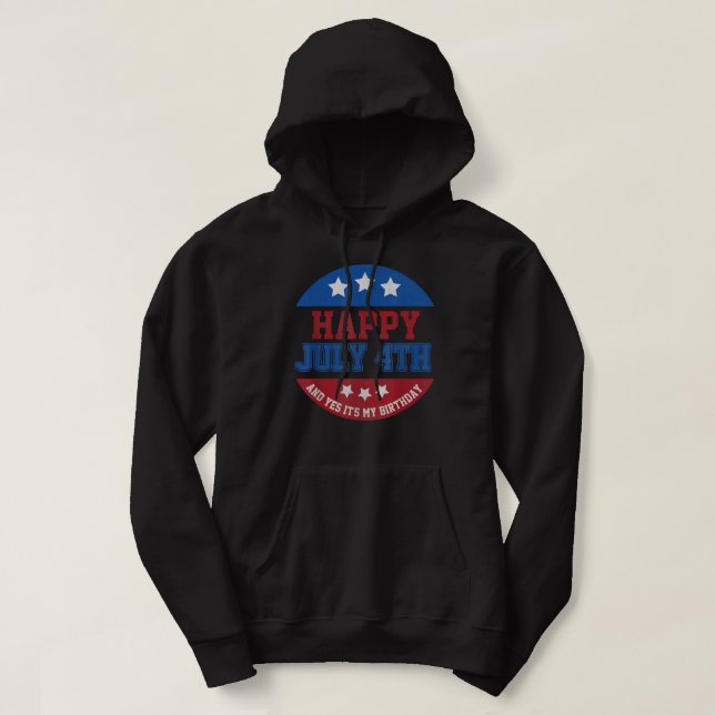 Veste À Capuche Joyeux 4 juillet et c'est mon anniversaire - Indep (Design devant)