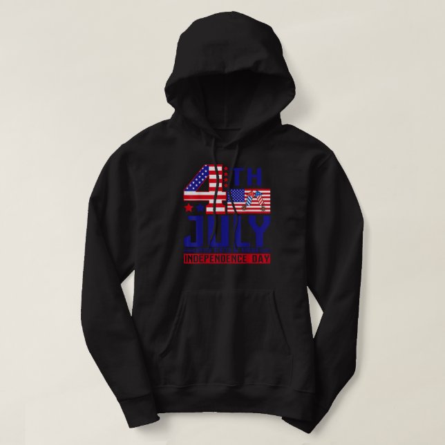 Veste À Capuche Joyeux 4 Juillet Fête de l'Indépendance 4 Juillet  (Design devant)