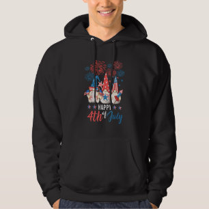 Veste À Capuche Joyeux 4 juillet Gnome Love American Flag