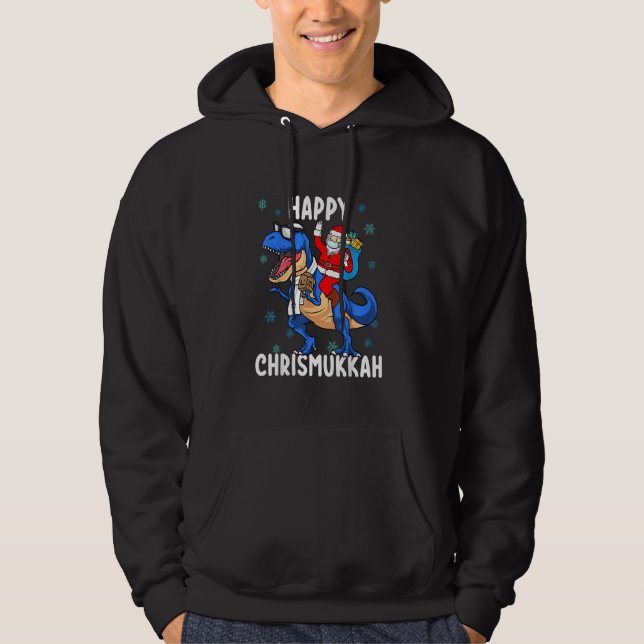 Veste À Capuche Joyeux Chrismukkah Funny Hanoukka Noël juif (Devant)