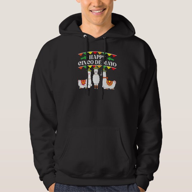 Veste À Capuche Joyeux Cinco De Mayo Llamas Fête Mexicaine (Devant)