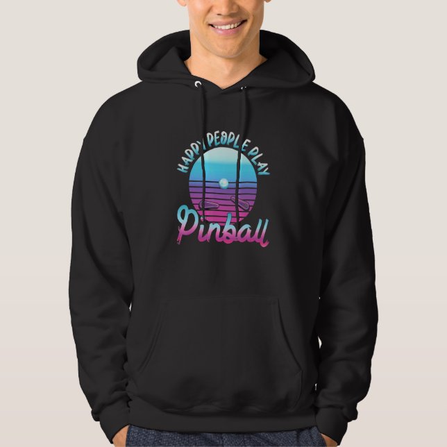 Veste À Capuche Joyeux gens jouer Pinball Retro 80s (Devant)