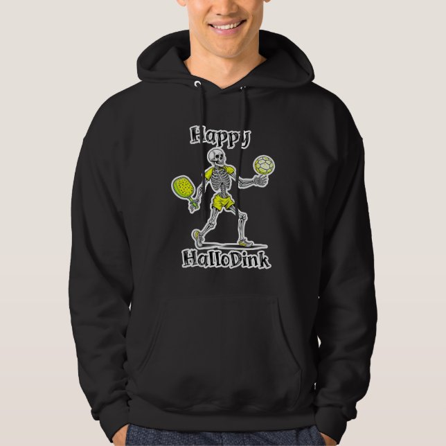 Veste À Capuche Joyeux Hallodink | Halloween et Pickleball Pun (Devant)