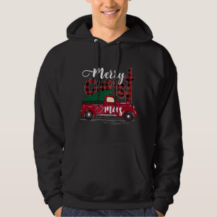 Veste À Capuche Joyeux Noël Buffalo Plaid Camion Rouge Christian