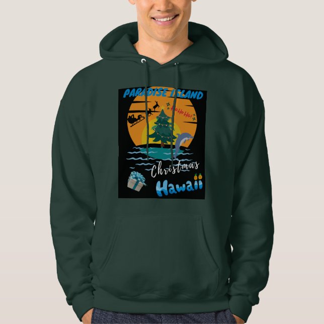 Veste À Capuche Joyeux Noël d'Hawaii ! (Devant)